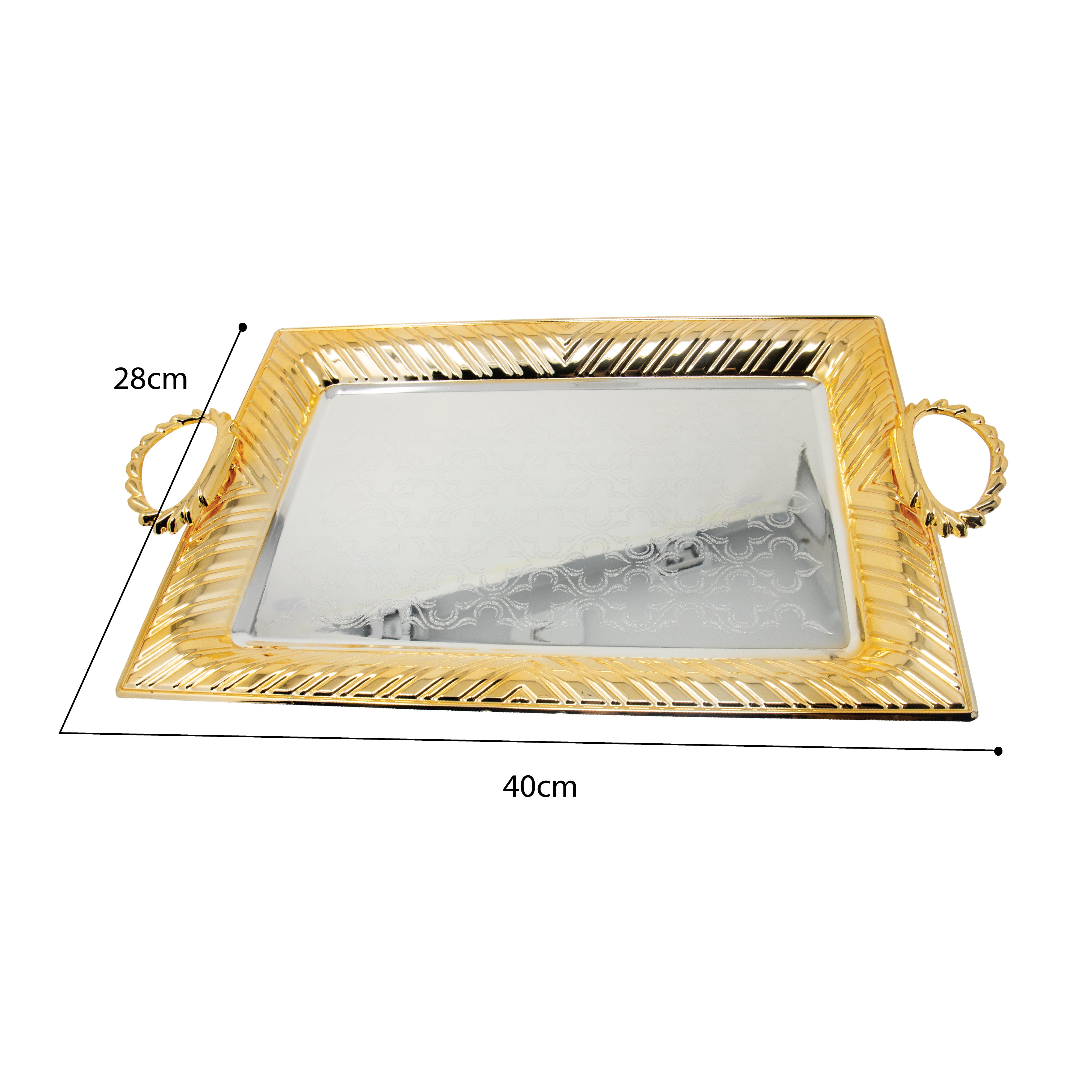 Gold & Silver Textured Serving Tray T1464