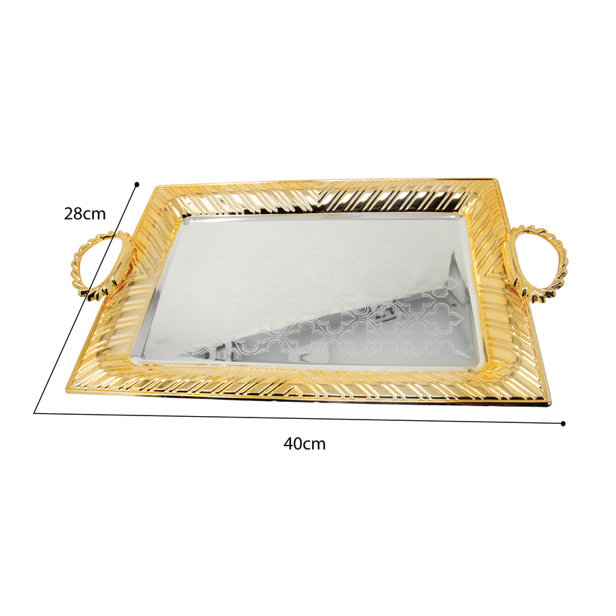 Gold & Silver Textured Serving Tray T1464