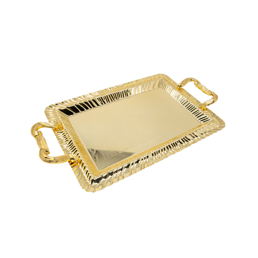 Gold Patterned Serving Tray Set - 2 Piece T631