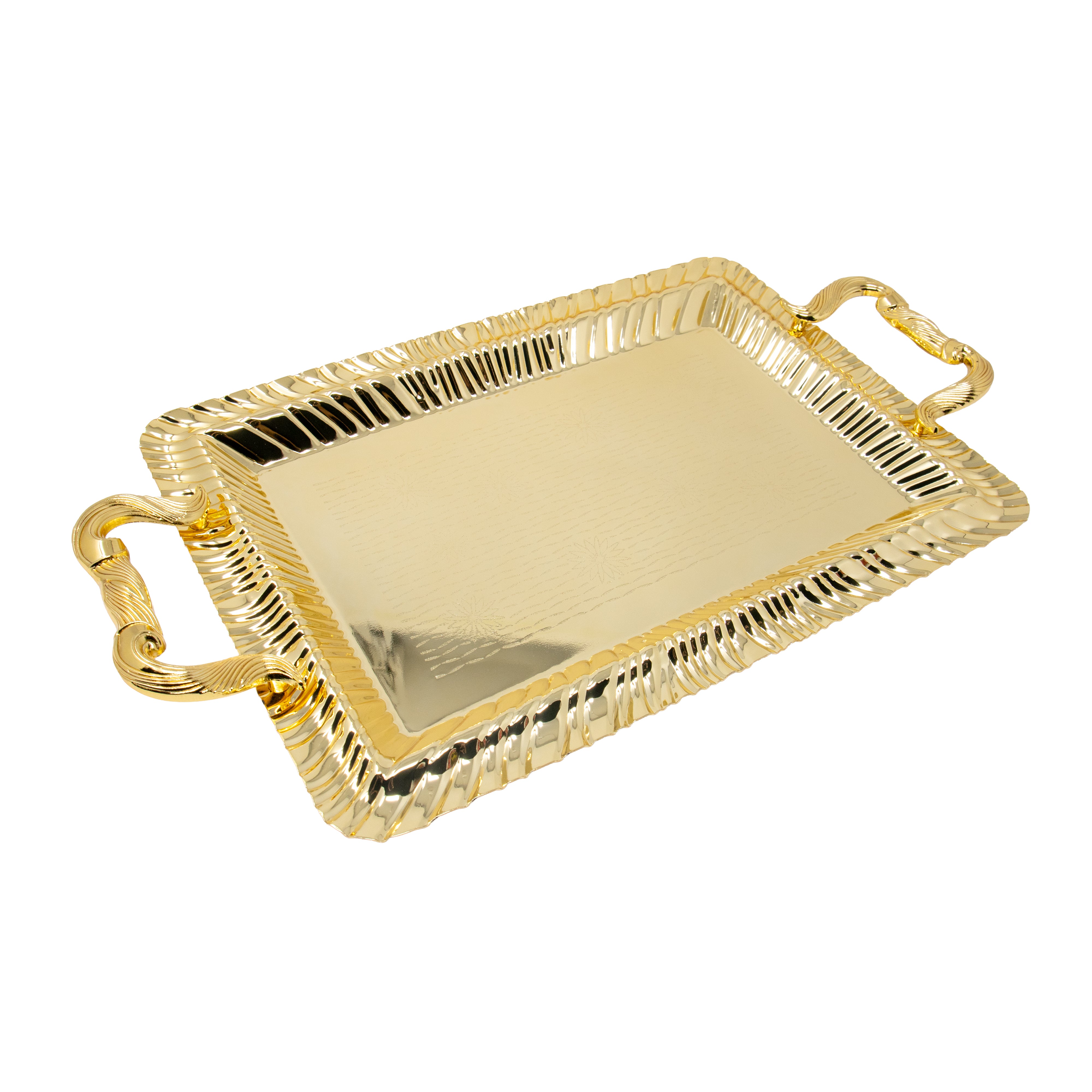 Gold Patterned Serving Tray Set - 2 Piece T631