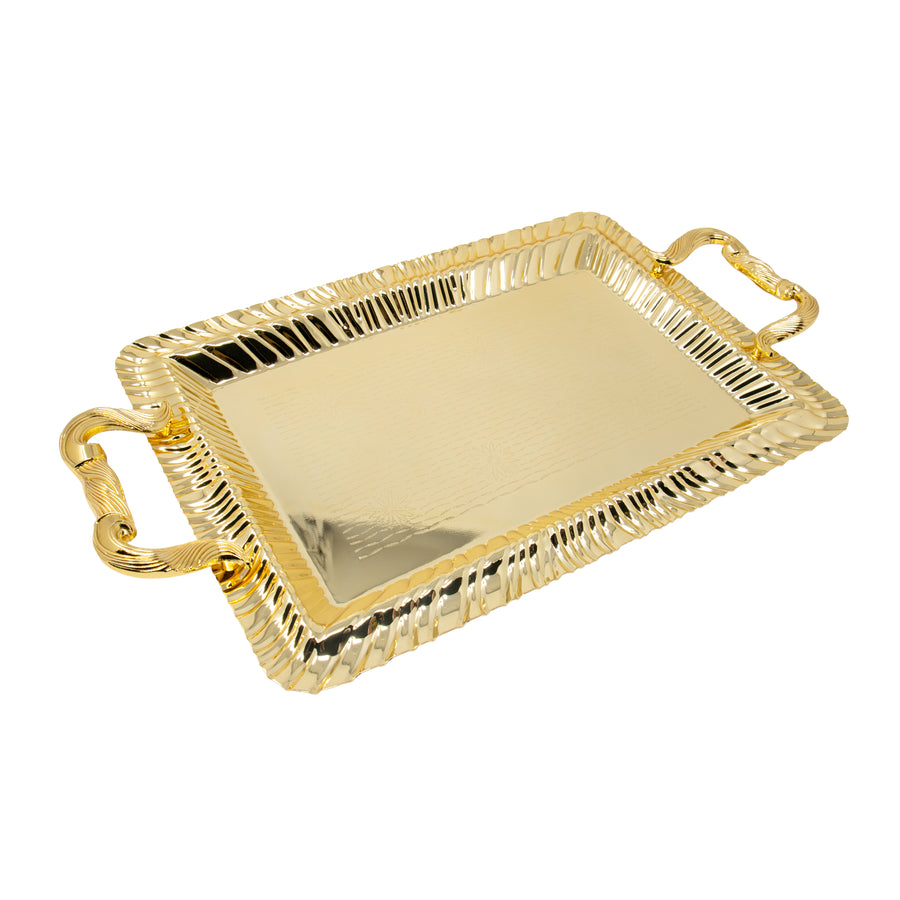 Gold Patterned Serving Tray Set - 2 Piece T631