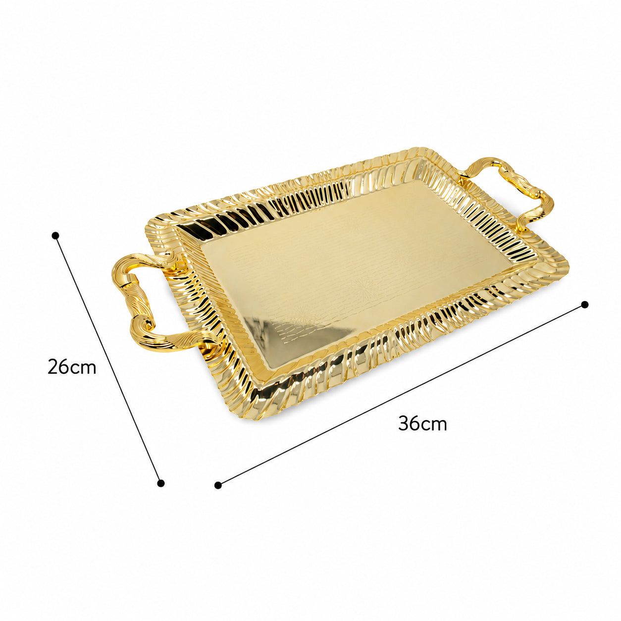 Gold Patterned Serving Tray Set - 2 Piece T631