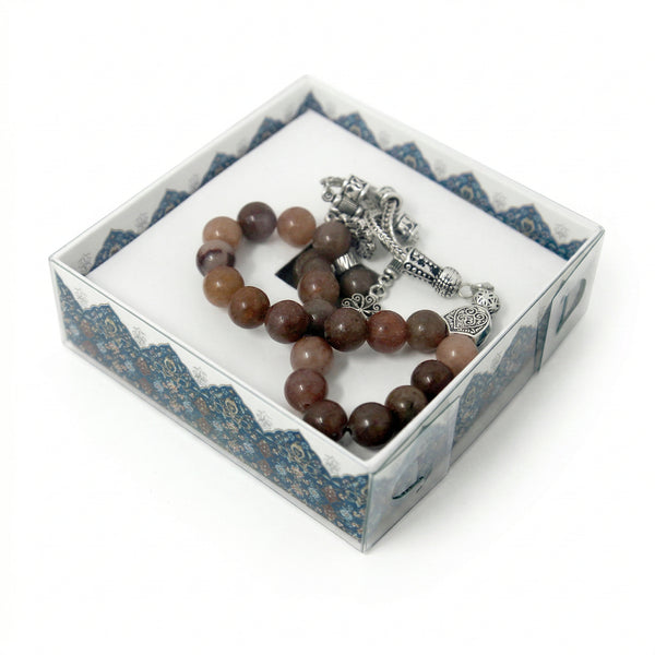 Unisex Bracelet And Tasbih Gift Set Brown 5628