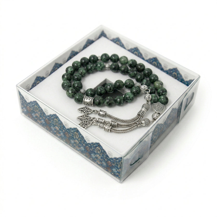 Unisex Bracelet And Tasbih Gift Set Green 5628