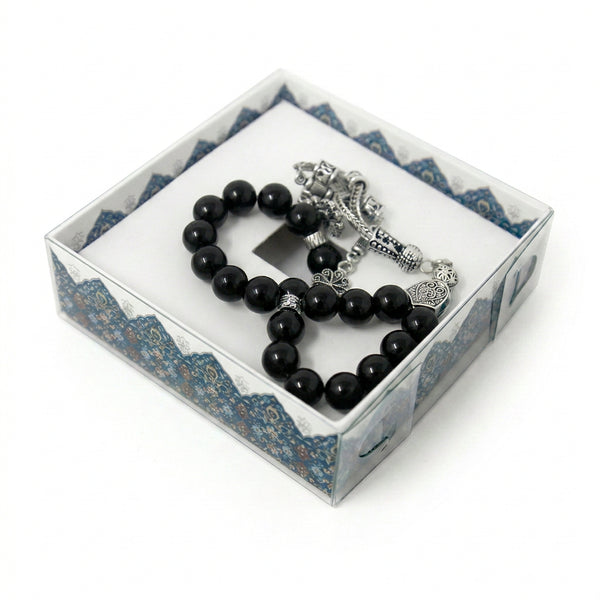 Unisex Bracelet And Tasbih Gift Set Black 5628