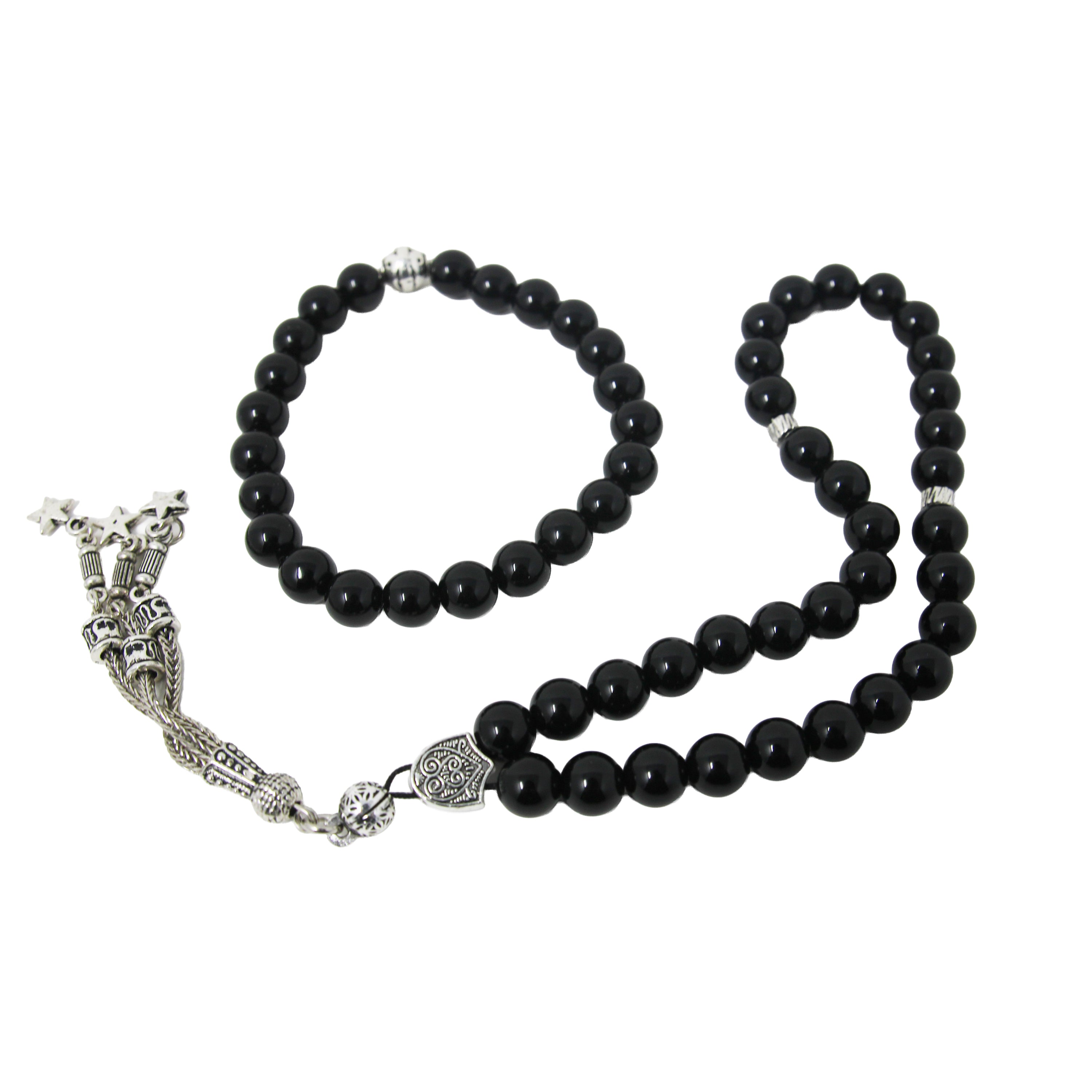 Unisex Bracelet And Tasbih Gift Set Black 5628