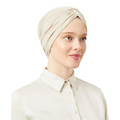 Women's Pre-Tied Beige Turban Head Scarf