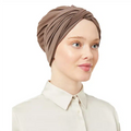 Women's Pre-Tied Brown Turban Head Scarf