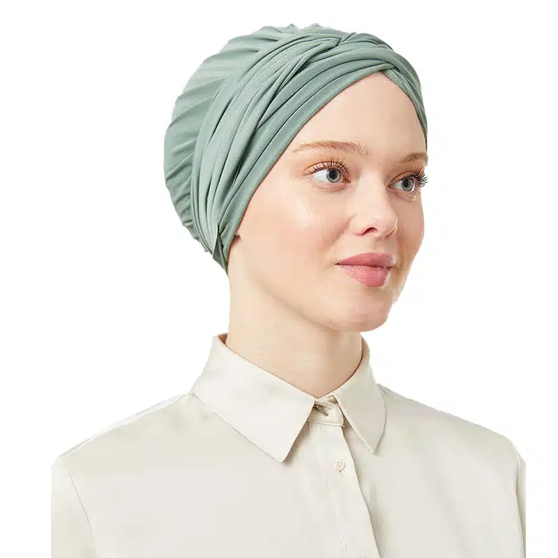 Women's Pre-Tied Dark Turquoise Turban Head Scarf