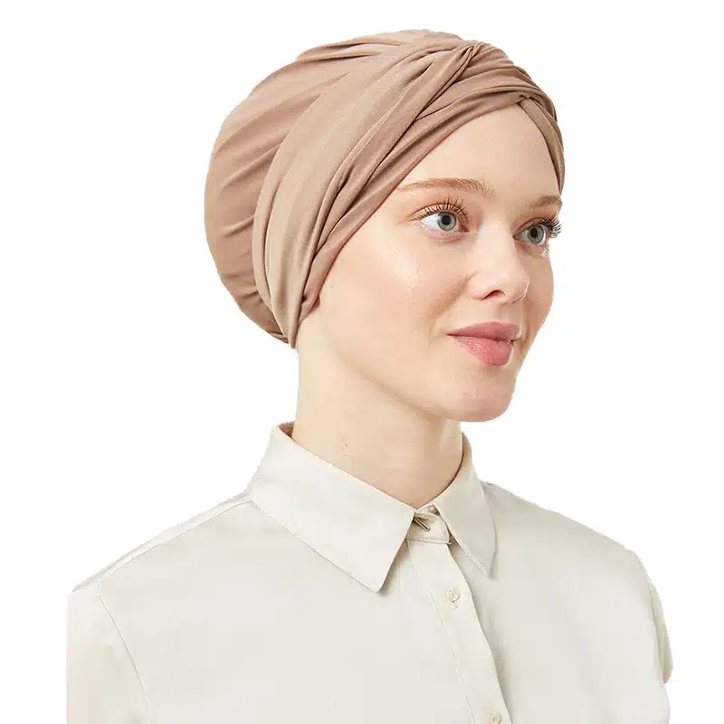 Women's Pre-Tied Rosy Brown Turban Head Scarf