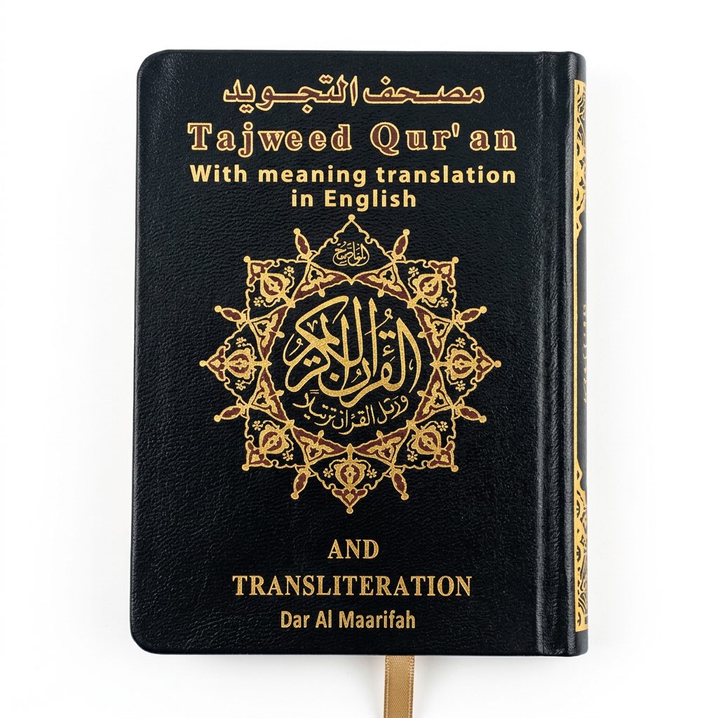 Tajweed Quran With Transliteration & Translation in English - Black