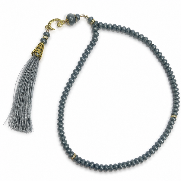 100 Bead Sparkly Nardo Grey Waw Tasbih