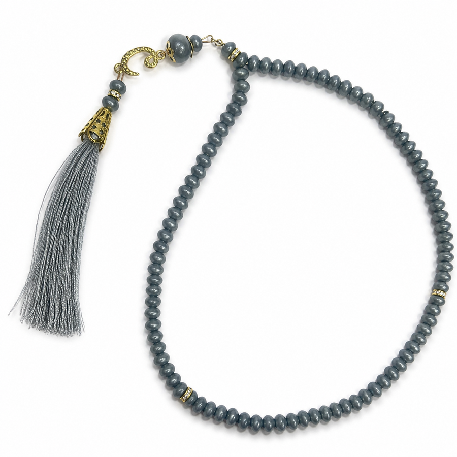 100 Bead Gun Metal Grey Waw Tasbih