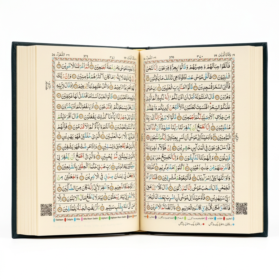The Holy Quran Colour Coded Tajweed Rules 15 lines Indo Pak 347-CC  - A6