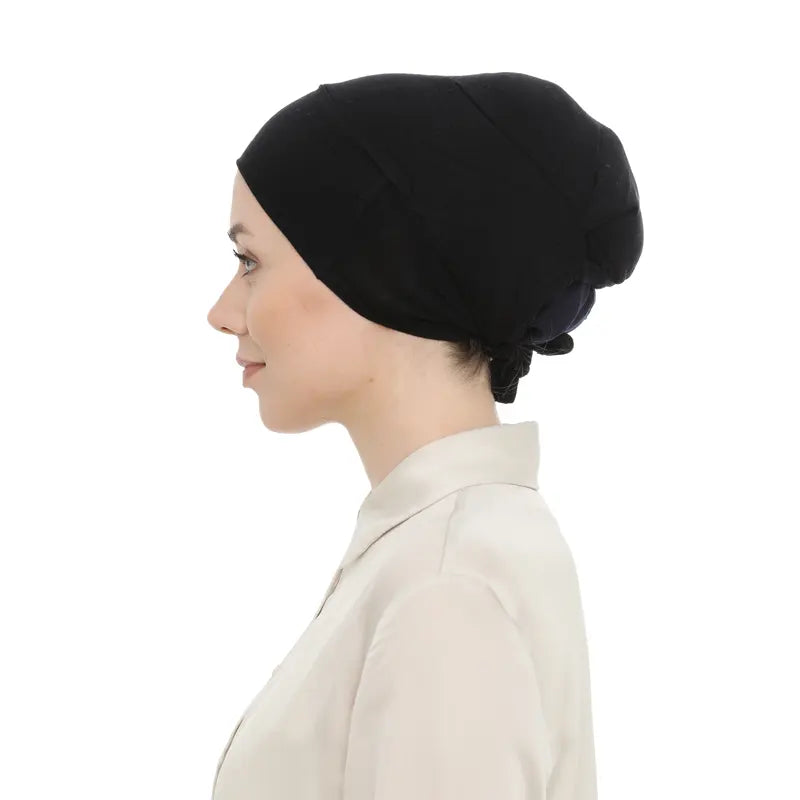 Women's Tieback Hijab Black Undercap