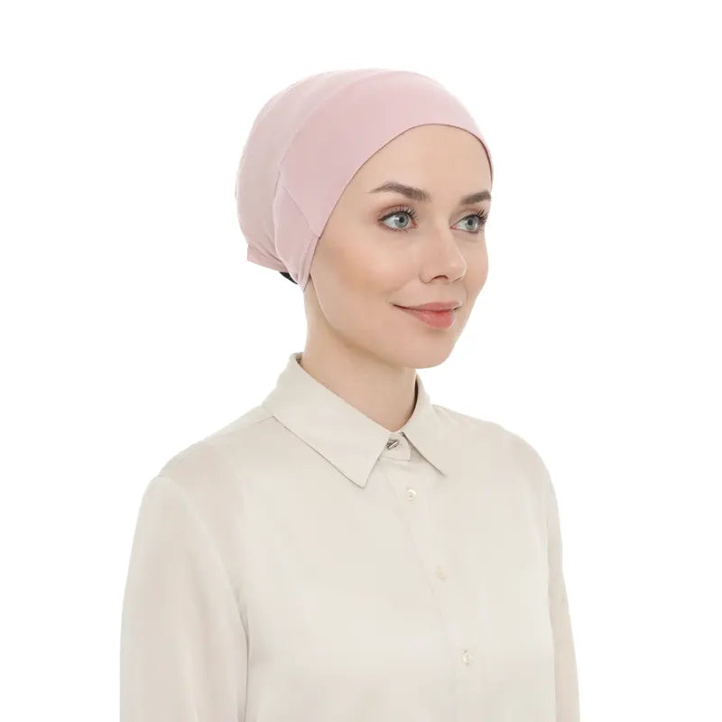 Women's Tieback Hijab Plush Pink Undercap