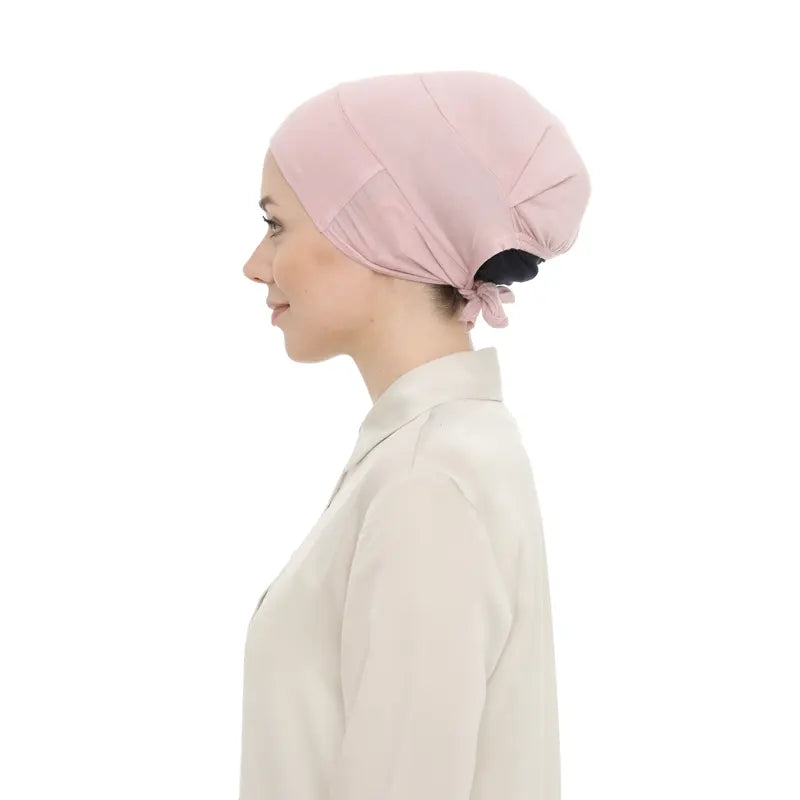 Women's Tieback Hijab Plush Pink Undercap