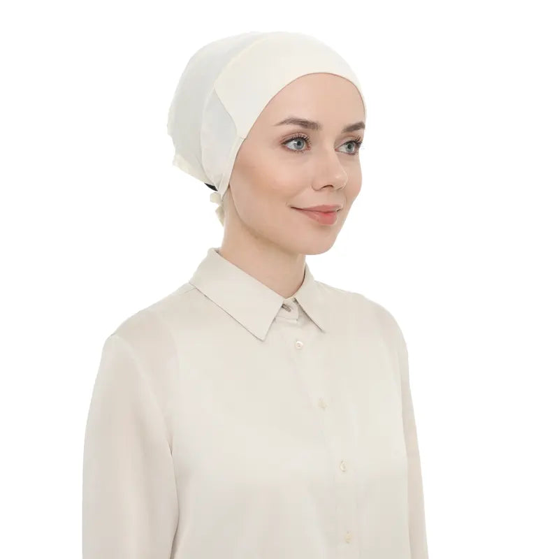 Women's Tieback Hijab Cream Undercap