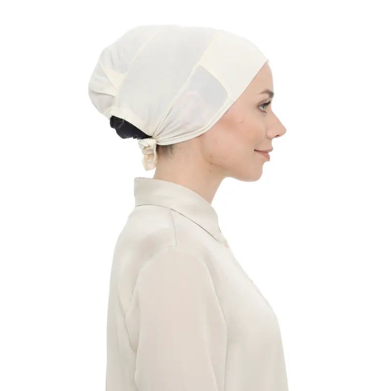 Women's Tieback Hijab Cream Undercap