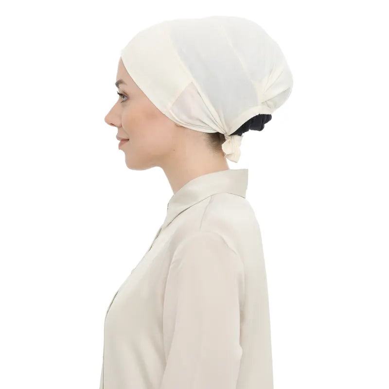 Women's Tieback Hijab Cream Undercap