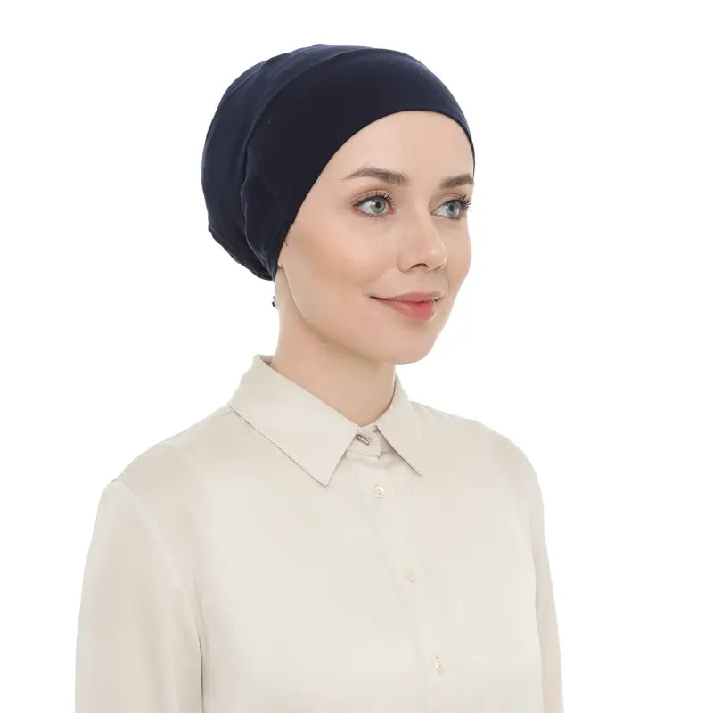 Women's Tieback Hijab Dark Blue Undercap