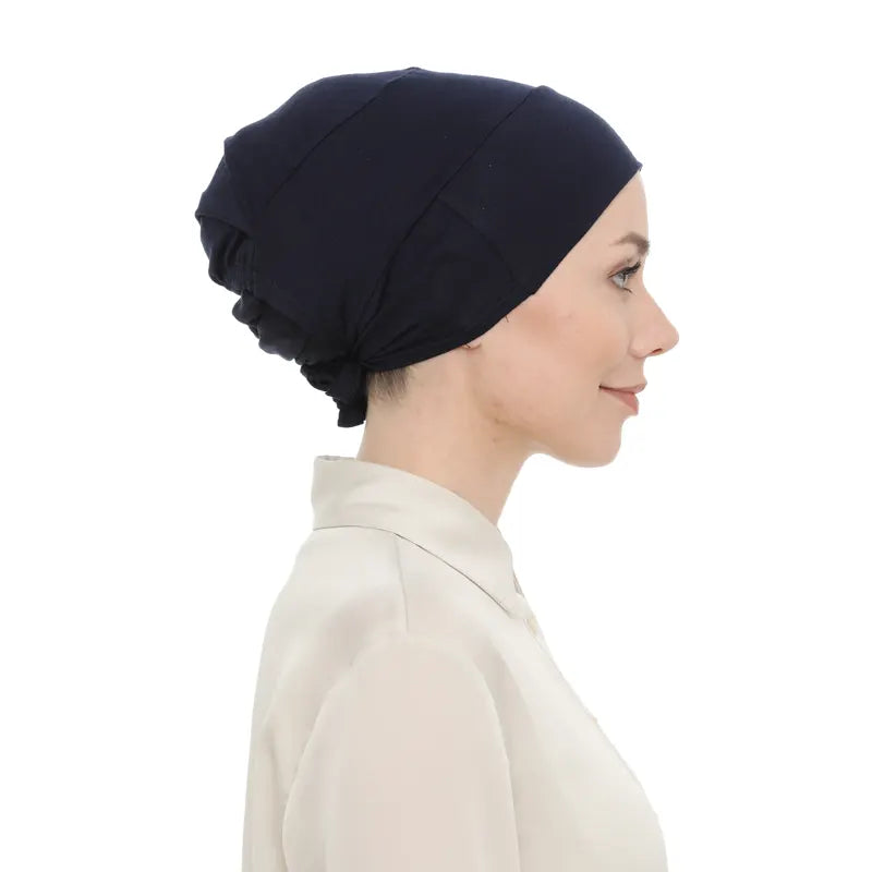 Women's Tieback Hijab Dark Blue Undercap