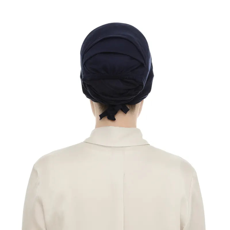 Women's Tieback Hijab Dark Blue Undercap