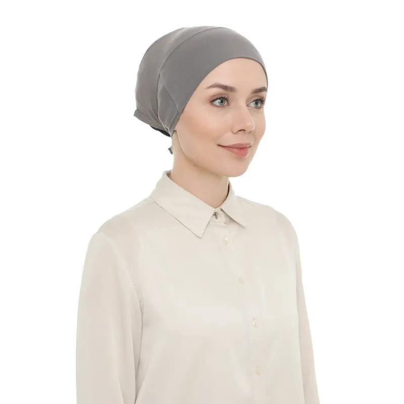 Women's Tieback Hijab Grey Undercap