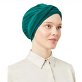 Women's Pre-Tied Emerald Green Turban Head Scarf