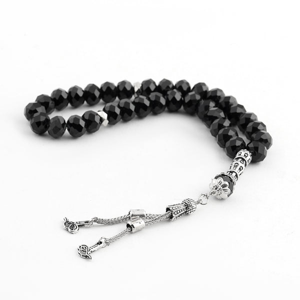 Turksih 33 Bead Crystal Effect Tasbih Black 2