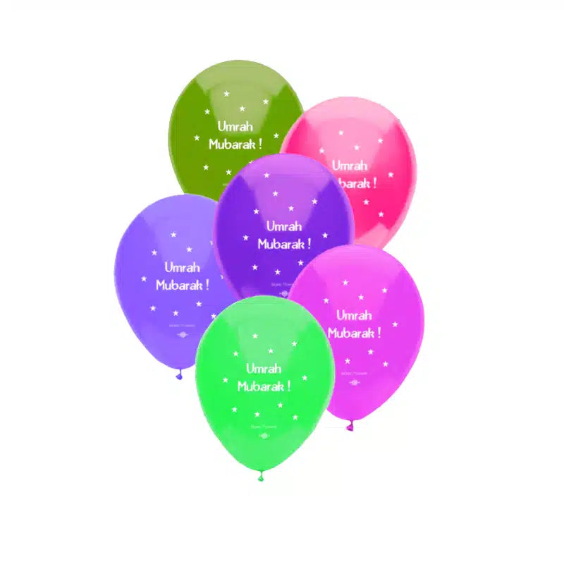 Colourful Umrah Mubarak Balloons