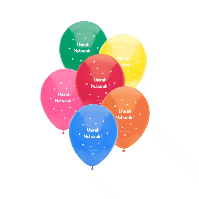 Colourful Umrah Mubarak Balloons