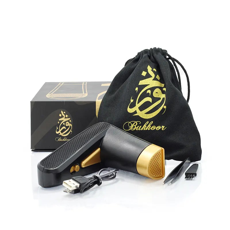 USB Electrical Bukhoor Burner  Black & Gold