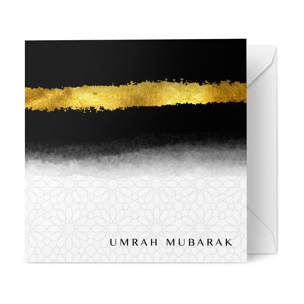 Umrah Mubarak Black & Gold Card