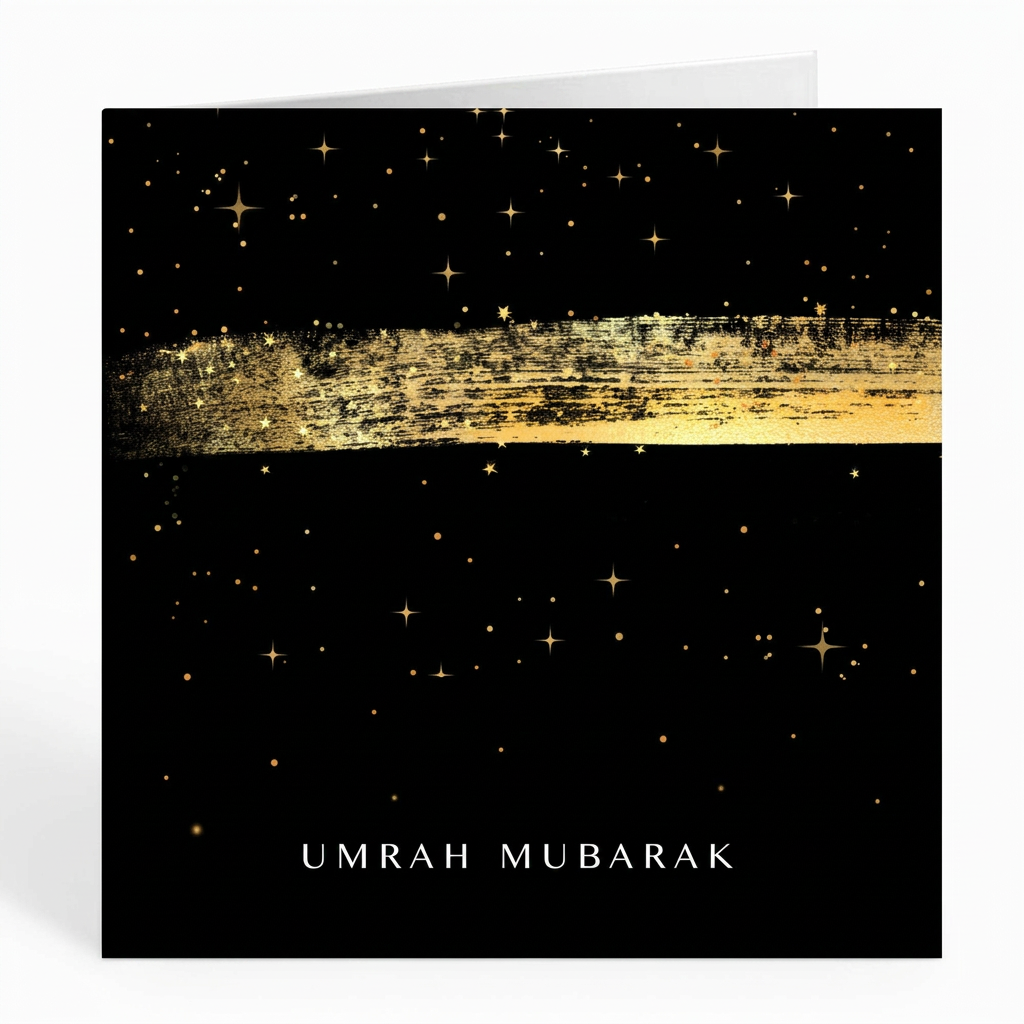 Umrah Mubarak Card Black