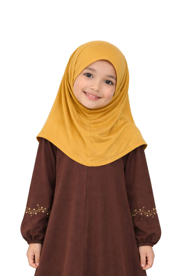 Girls Cotton Hijab Golden