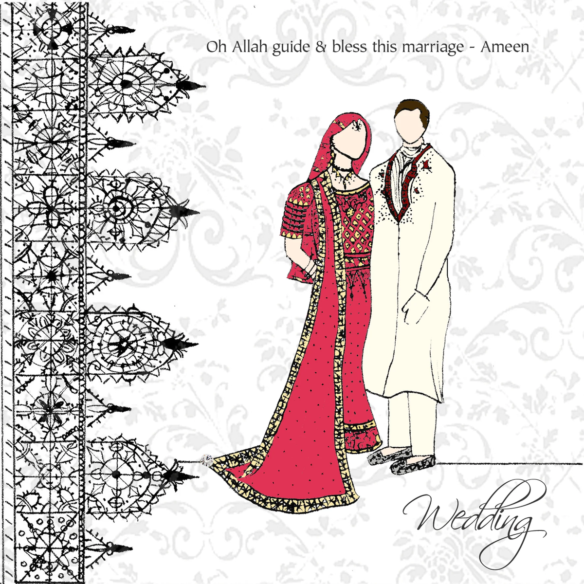 Wedding Bride & Groom Card