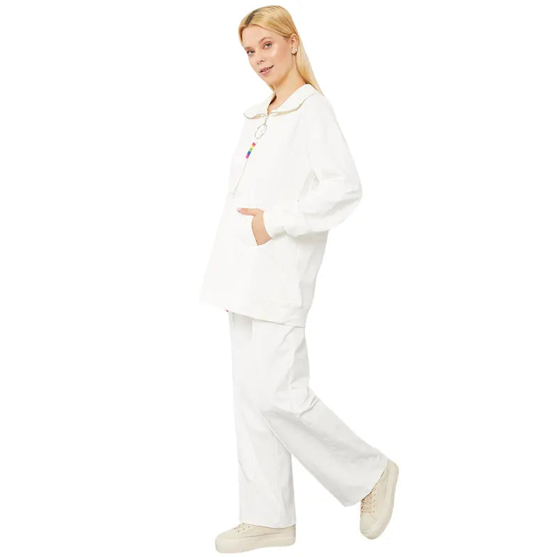 Women White Co Ord Set