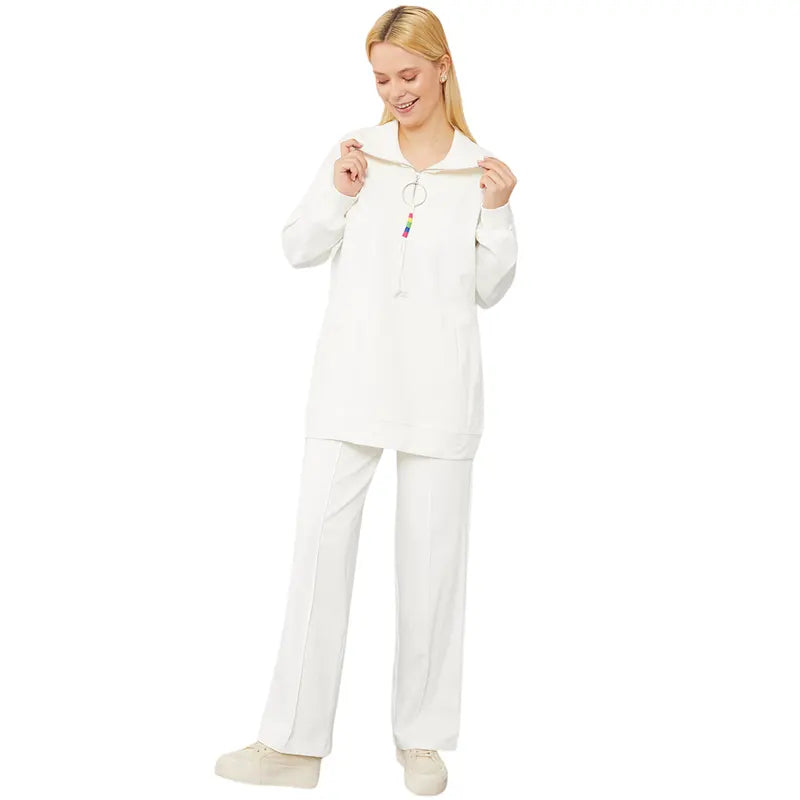 Women White Co Ord Set