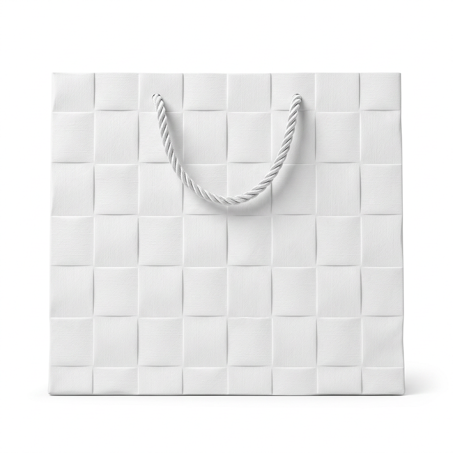 White Square Pattern Gift Bag
