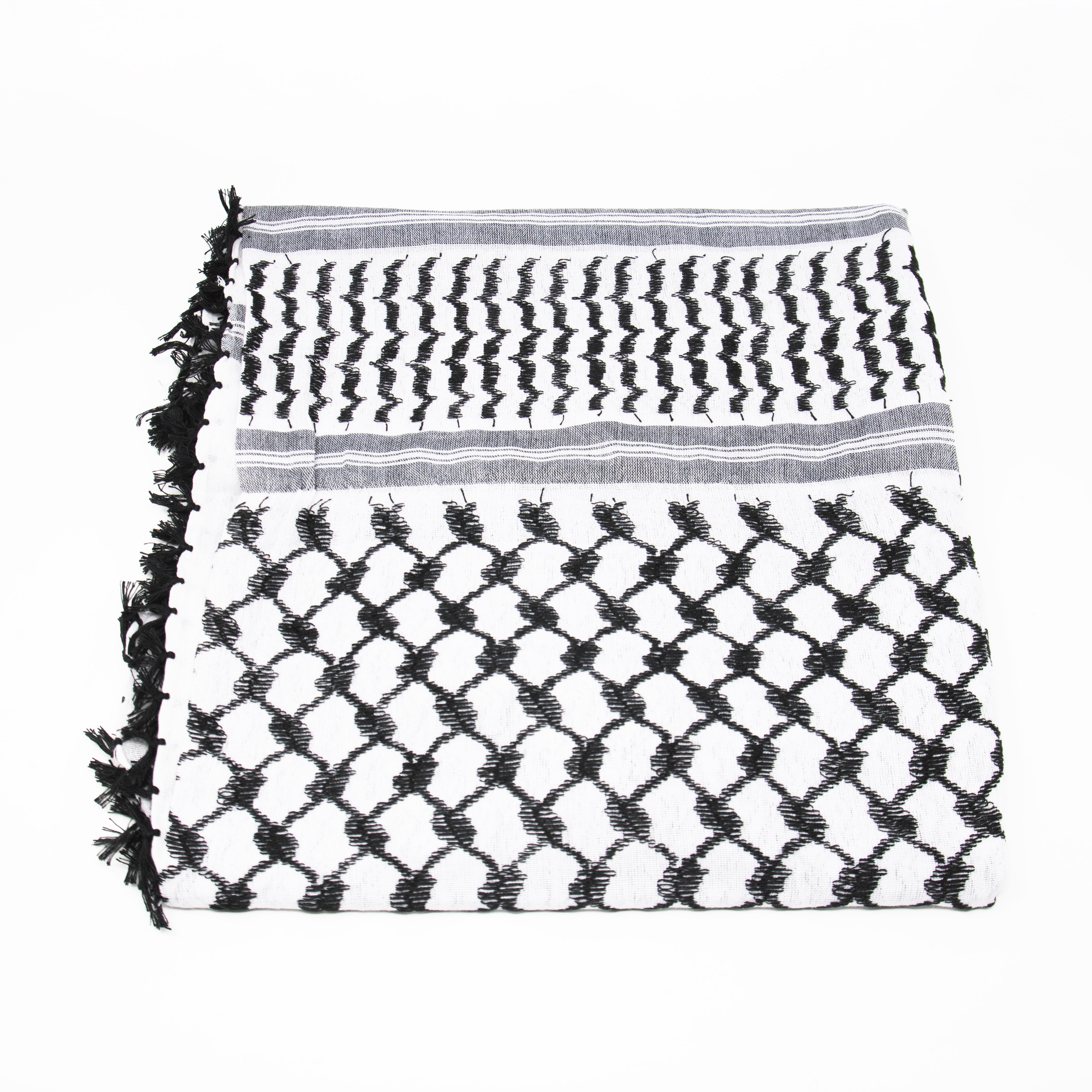 Mens Yasir Arfat Black & White Shemagh