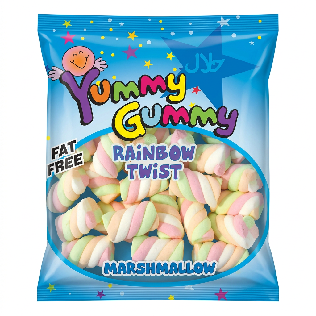 Yummy Gummy Rainbow Twist Marshmallow - Fat Free