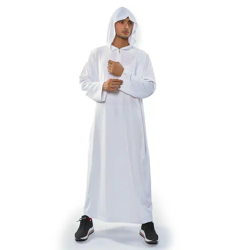 Men's Hooded White Thobe 93 image 0