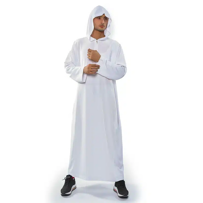 Men's Hooded White Thobe 93 image 0