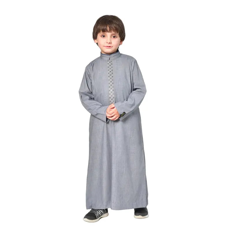 Kids Collared Grey Thobe  959 02 image 0
