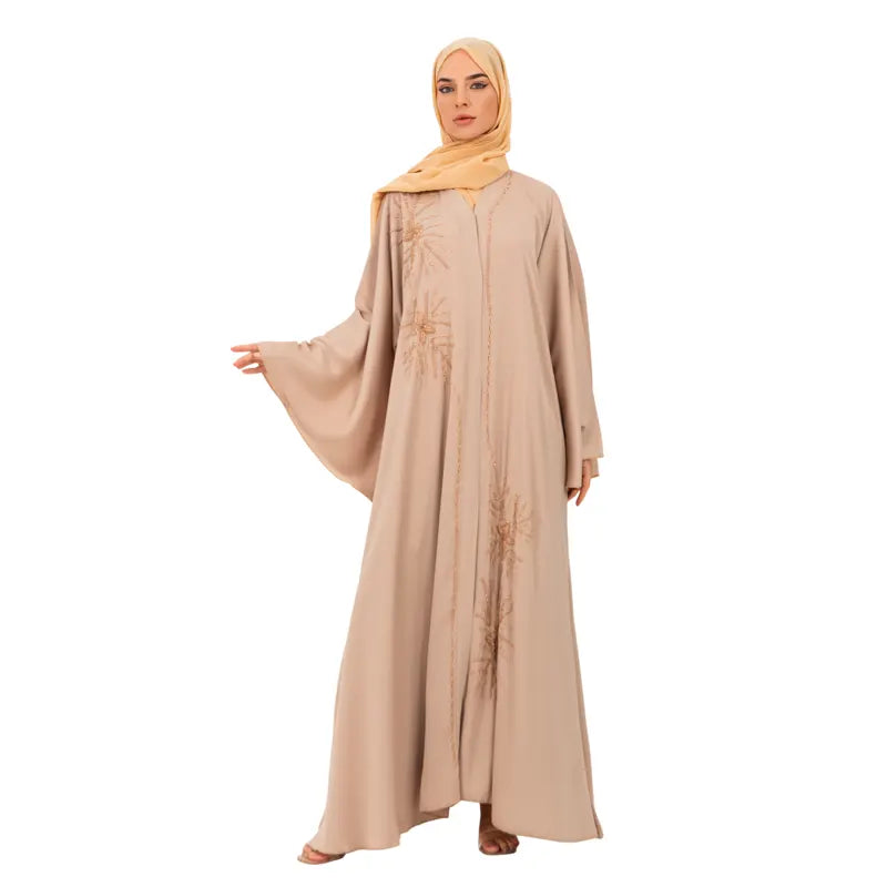 Timeless Stone Gold Buttoned Abaya