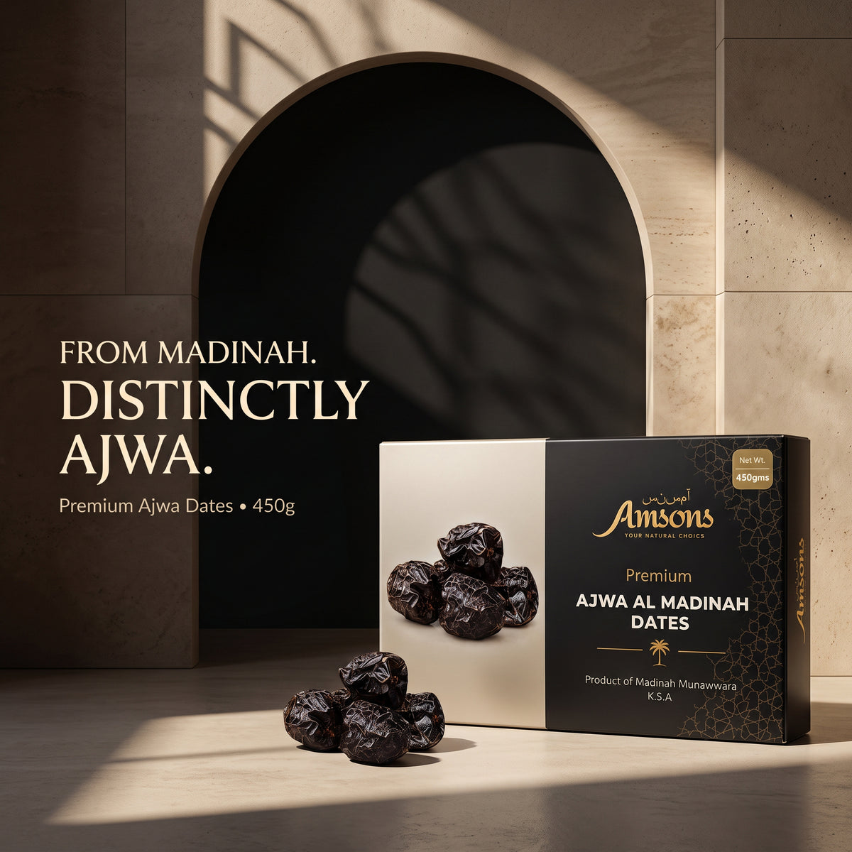 Premium Amsons Ajwa Al Madinah Dates 450g