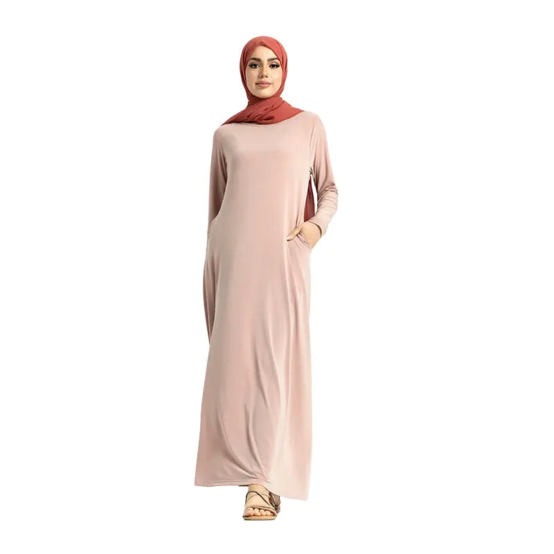 Jersey Baby Pink Abaya