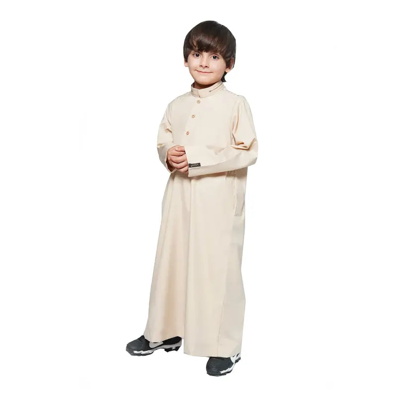 Kids Detail Collared Cream Thobe 962 02 image 1