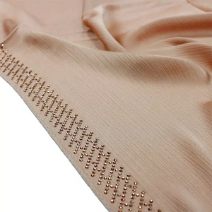 Silk Crinkle Gold Beaded Hijab